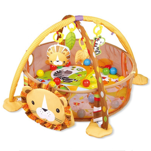 Gimnasio para bebé corral tapete y pelotas león zooco play house (3)